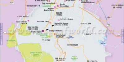 Mexico City mapa ng lokasyon