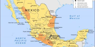 Mapa ng Mexico City at sa nakapalibot na lugar