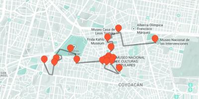 Mapa ng Mexico City walking tour