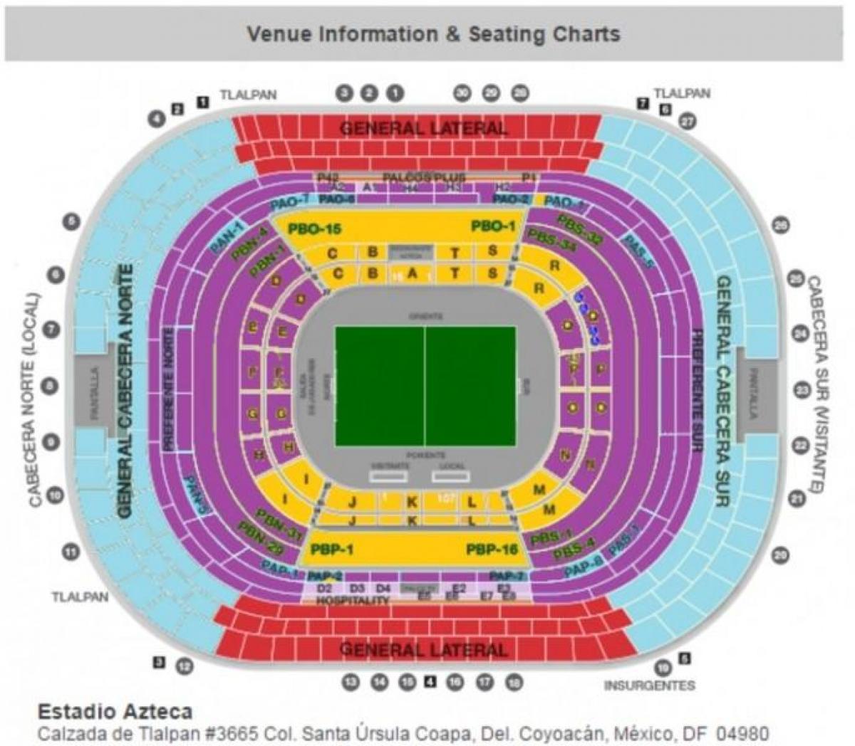 estadio azteca seating mapa