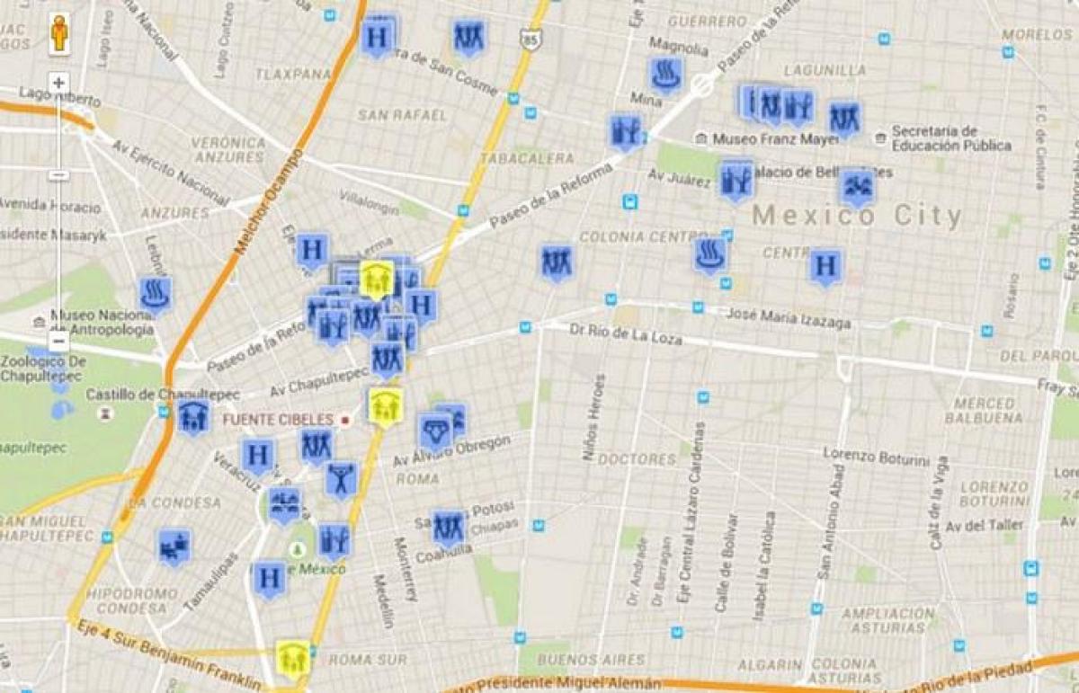 bakla mapa ng Mexico City