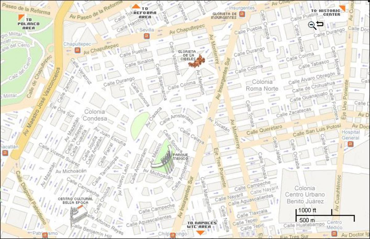 mapa ng condesa Mexico City