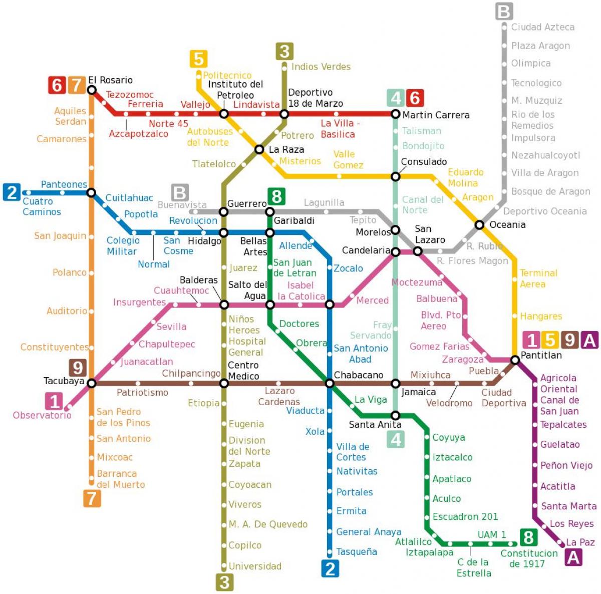 Mexico City tube mapa