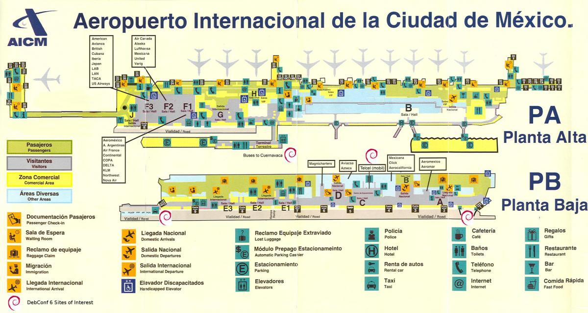 Mexico City international airport mapa
