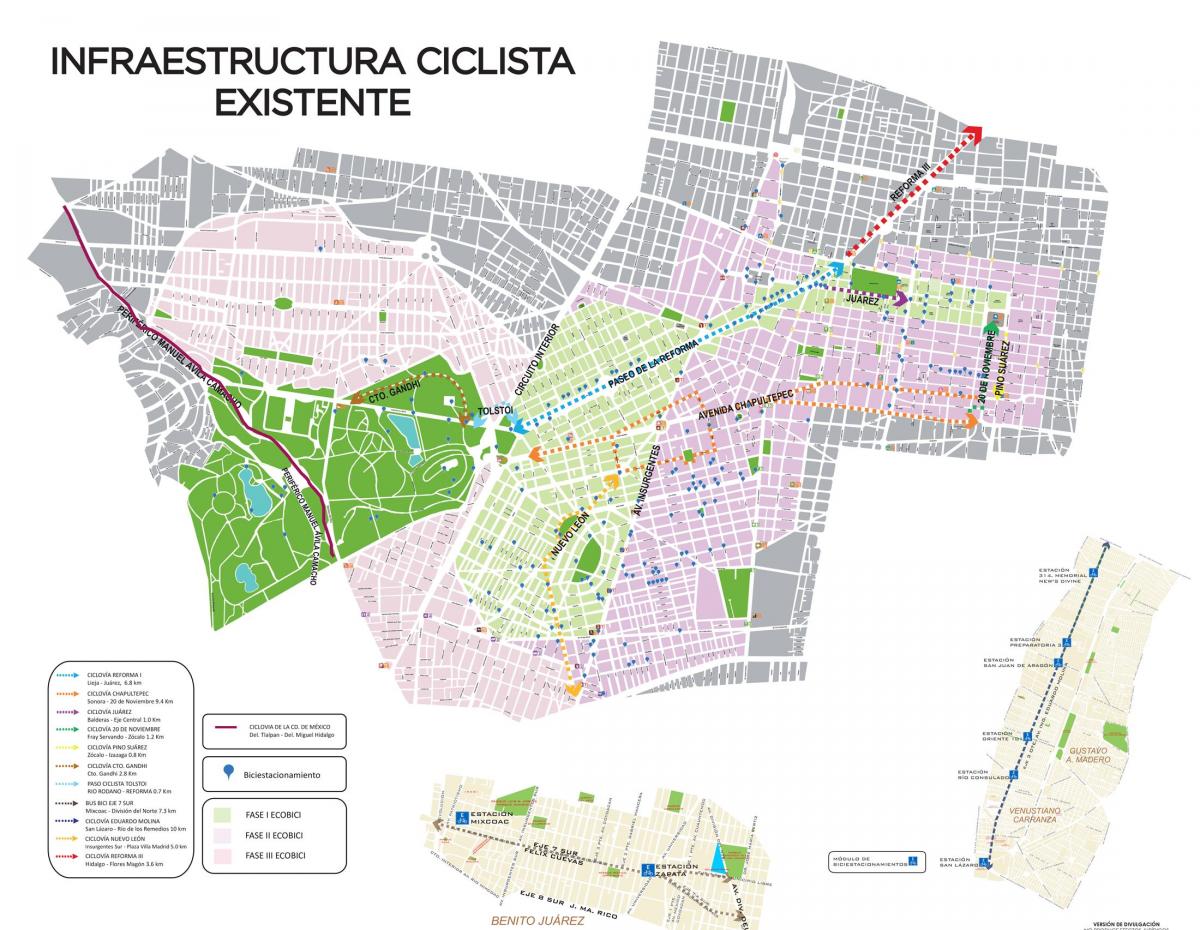mapa ng Mexico City bike