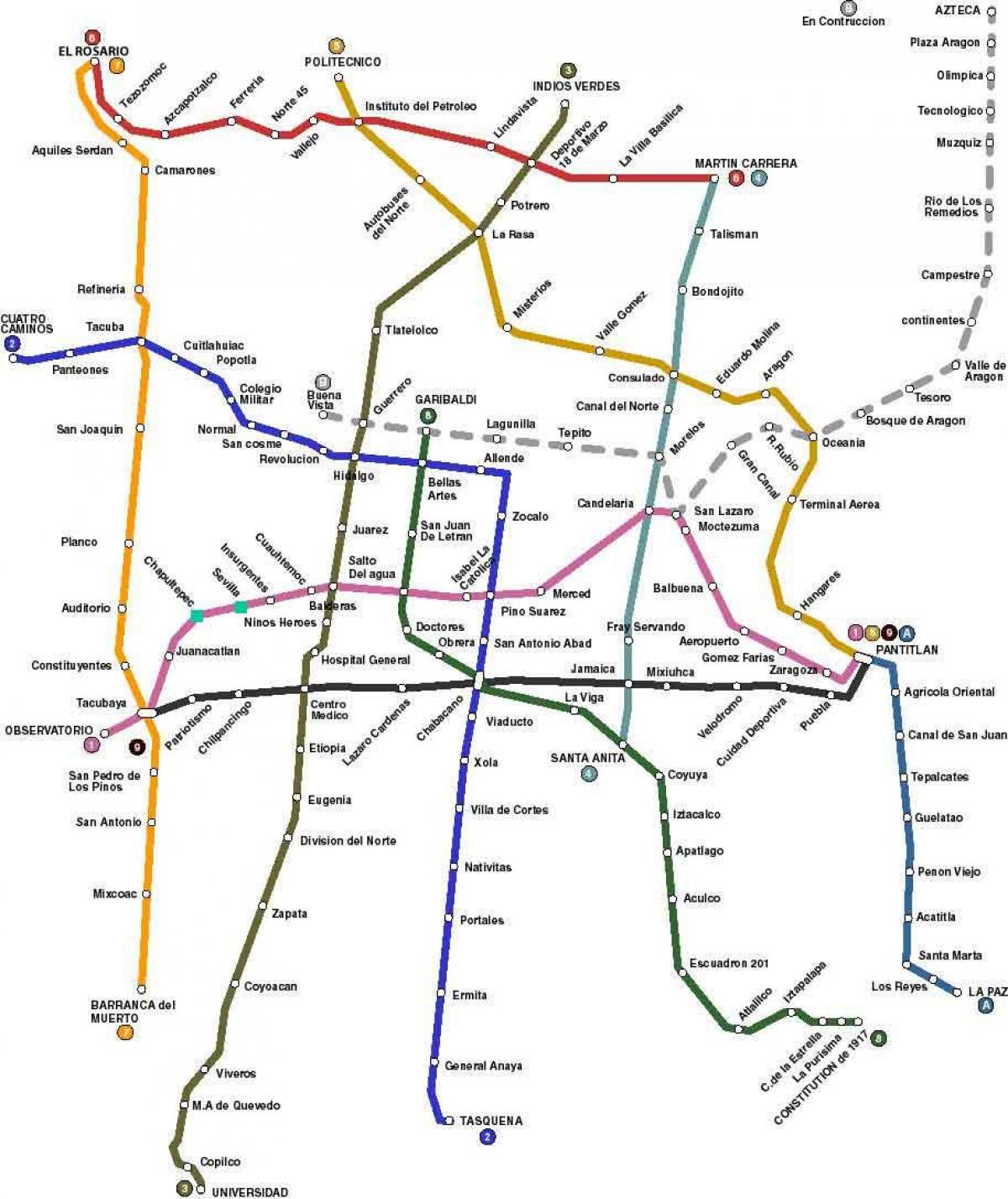 mapa ng Mexico City bus 