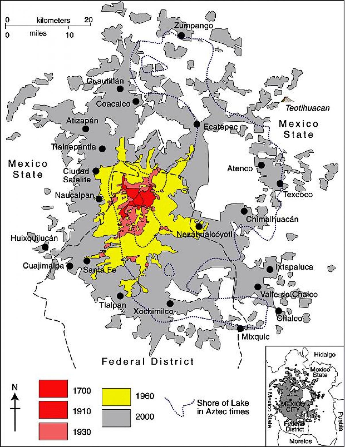 mapa ng Mexico City district