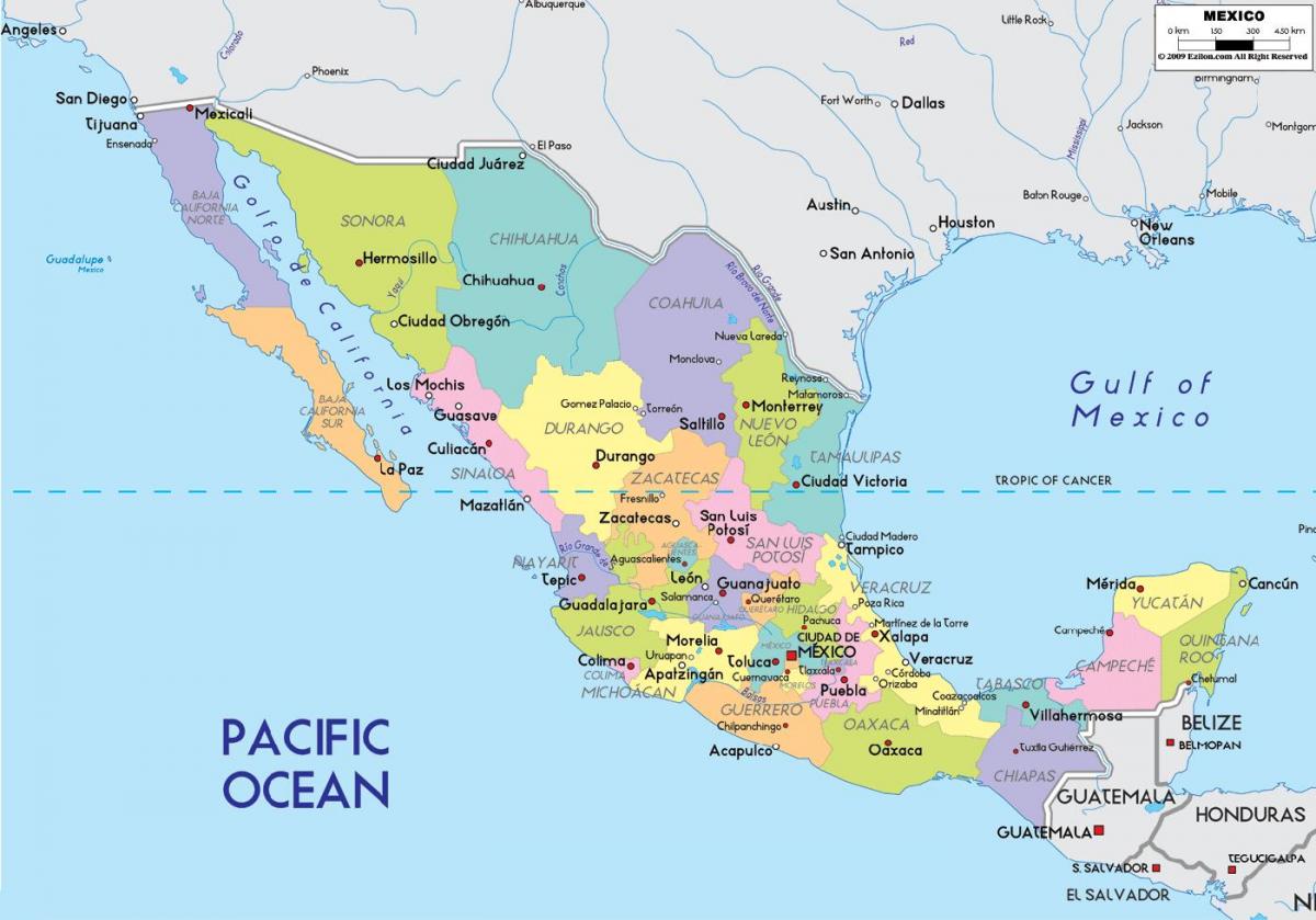 mapa ng Mexico City estado