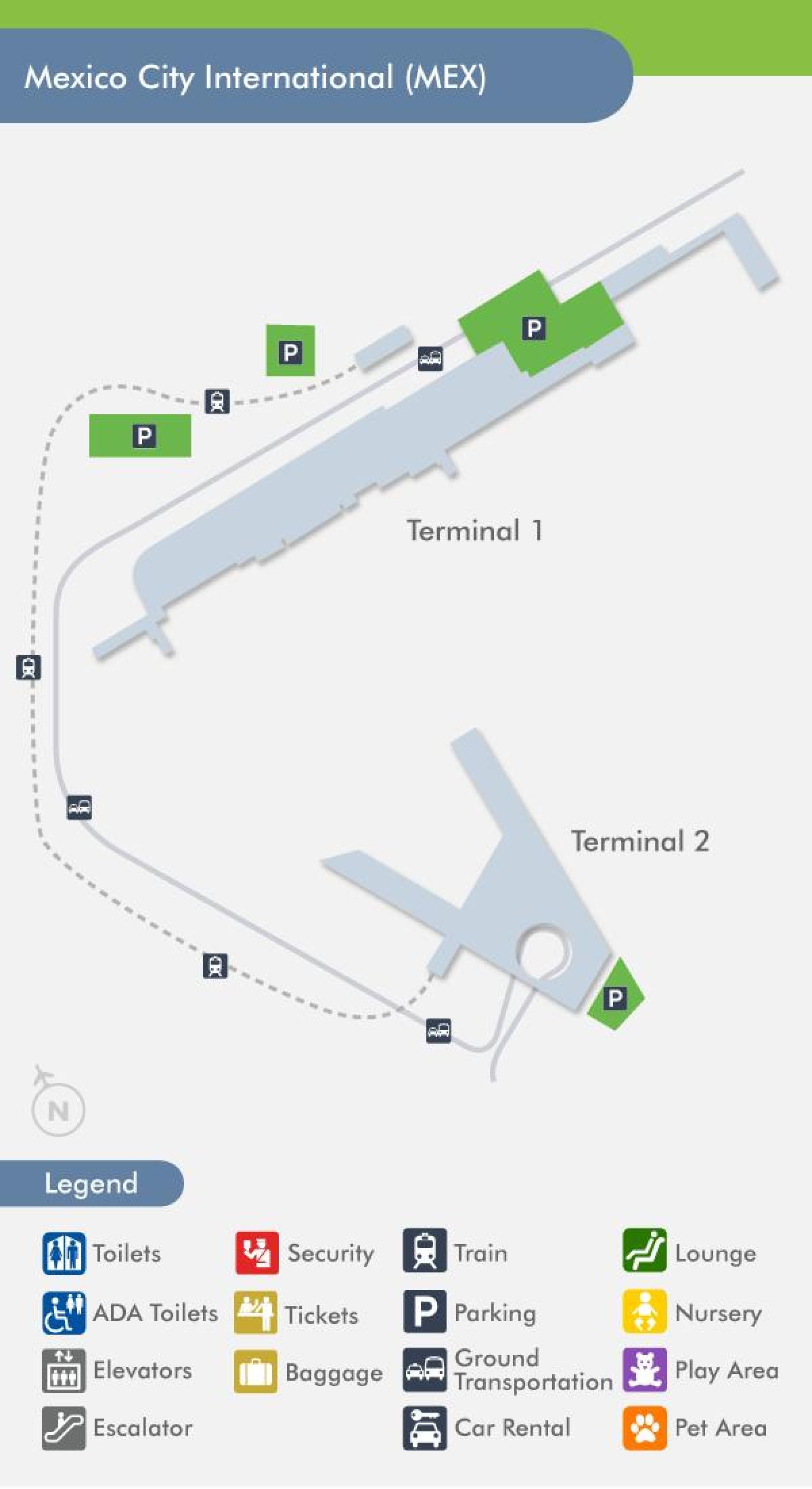 Mexico City airport terminal mapa