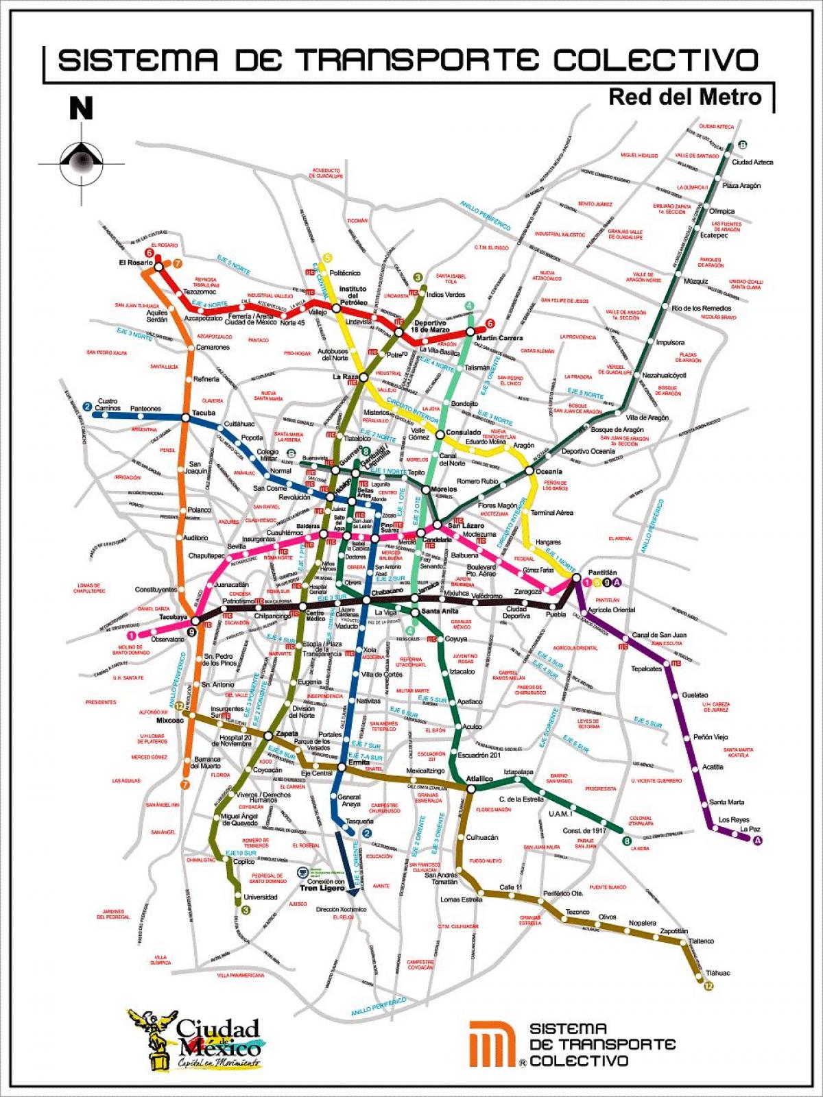 mapa ng Mexico City transit