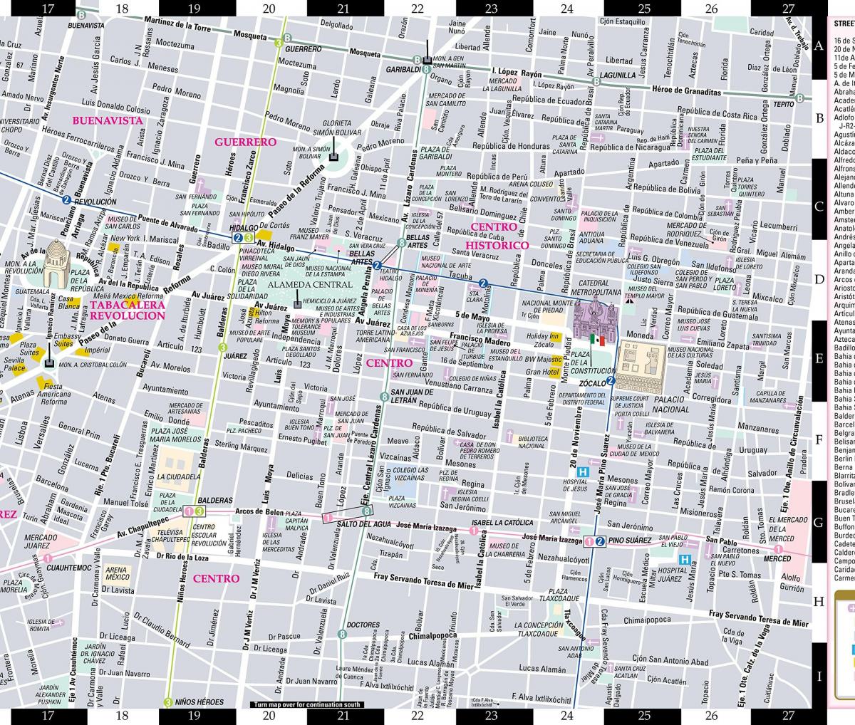 mapa ng streetwise Mexico City