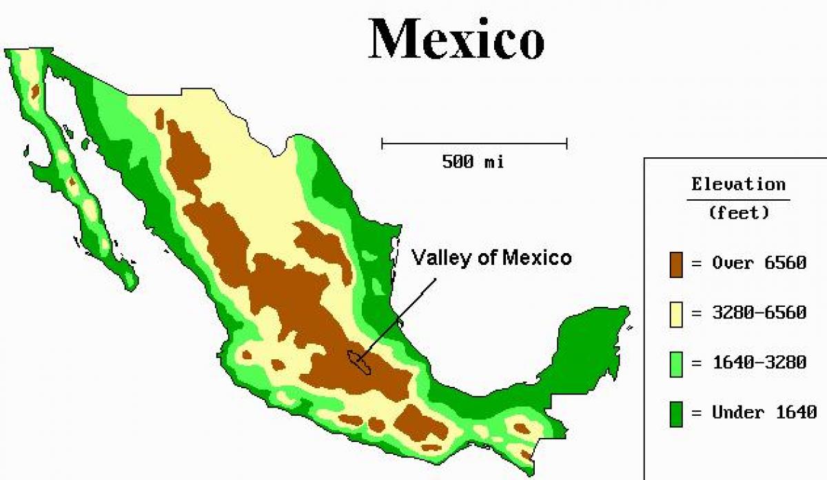 mapa ng lambak ng Mexico