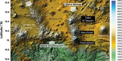 Mapa ng Mexico City elevation